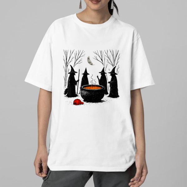 Halloween Witches Red Hat Cauldron Shirt 2