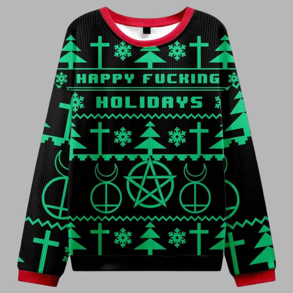 Happy Fucking Holidays Ugly Christmas Sweater 3