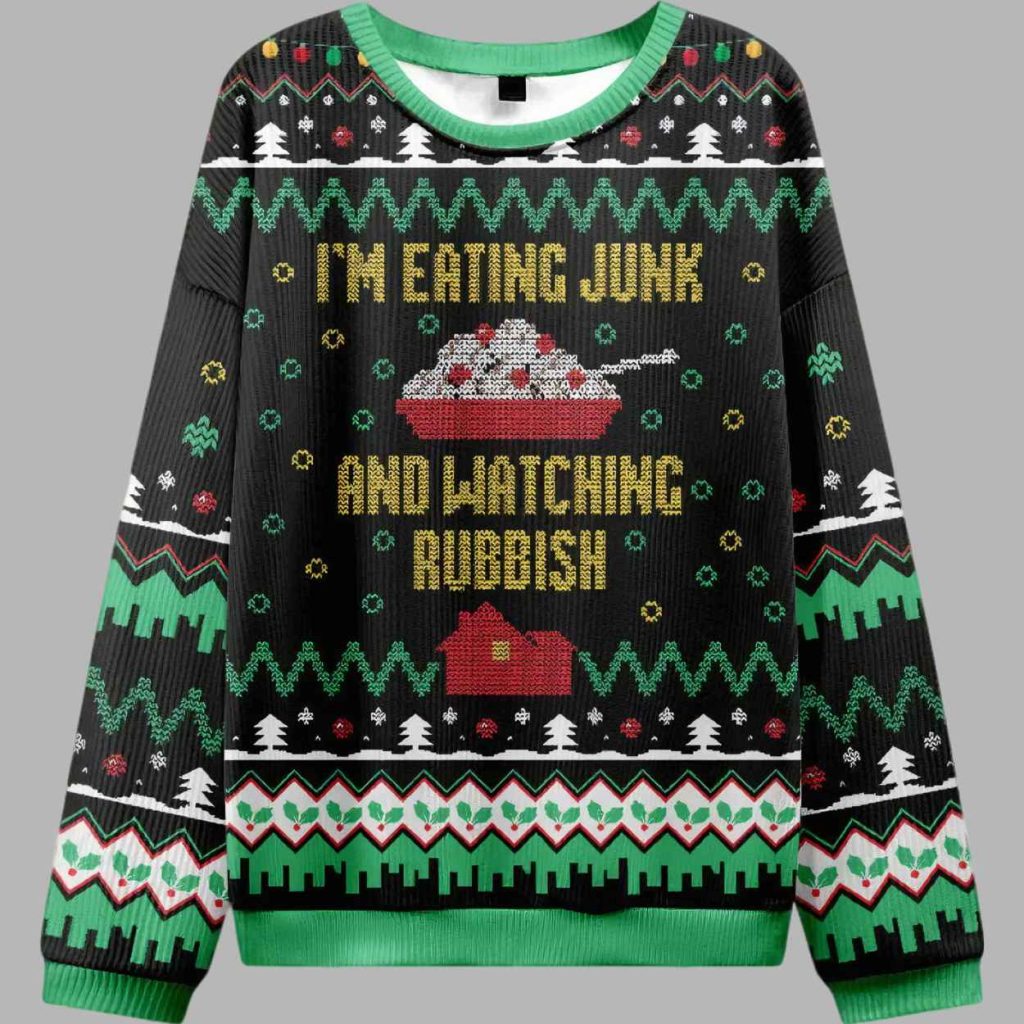 Im Eating Junk and Watching Rubbish Ugly Christmas Sweater 3