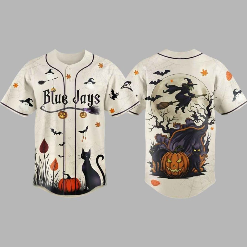 Jays Haunted Night Halloween Black Cat Pumpkin Jersey 2