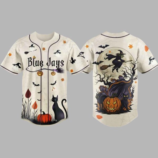 Jays Haunted Night Halloween Black Cat Pumpkin Jersey 2