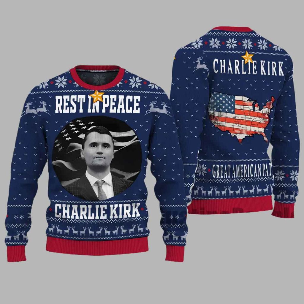 Rest In Peace Charlie Kirk Great American Patriotic Ugly Christmas Sweater 3 Rest In Peace Charlie Kirk Great American Patriotic Ugly Christmas Sweater 3