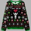 Last Christmas I Give You My World Black Ugly Christmas Sweater 3