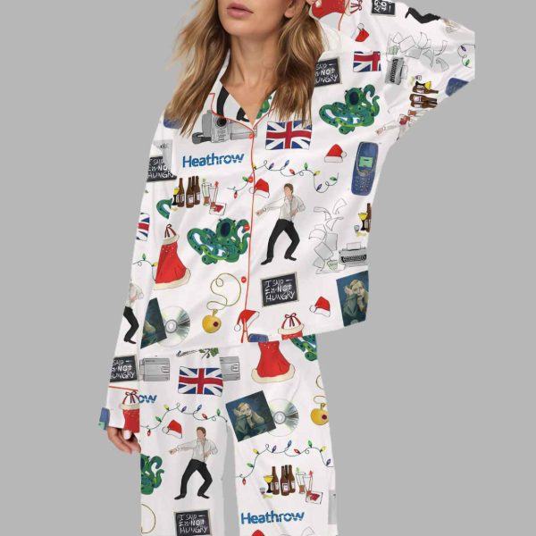 Christmas Love Actually Silky Satin Pajama Set 1