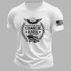 Mens Forever In Our Hearts A True Patriot Print short sleeved T shirt 2
