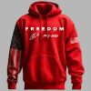 Mens Freedom Print Long sleeved Hooded Sweatshirt 2
