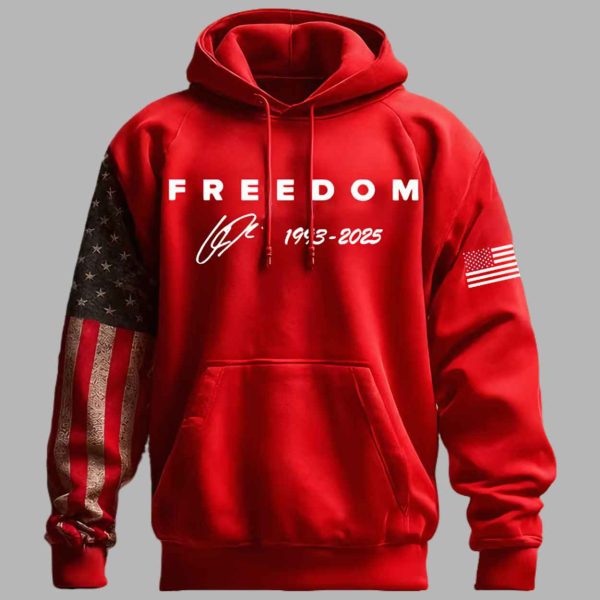 Mens Freedom Print Long sleeved Hooded Sweatshirt 2