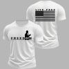 Mens Freedom USA Flag Live Free Print T shirt 1