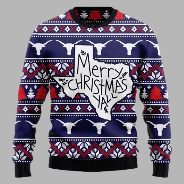 Merry Christmas Y'all Ugly Christmas Sweater 3