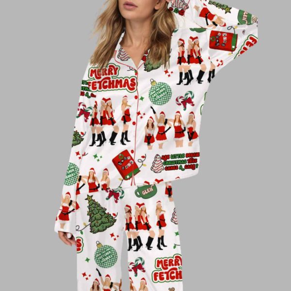 Merry Fetchmas Silky Satin Pajama Set 1