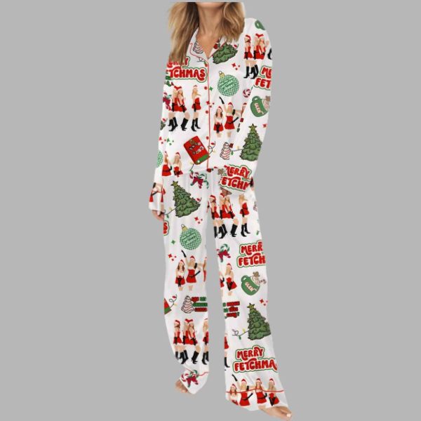 Merry Fetchmas Silky Satin Pajama Set 2