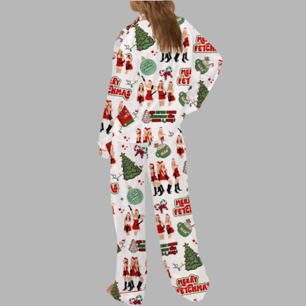 Merry Fetchmas Silky Satin Pajama Set 3