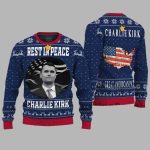 Rest In Peace Charlie Kirk Great American Patriotic Ugly Christmas Sweater