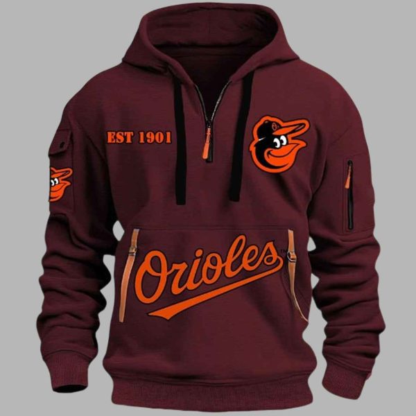 Orioles EST 1901 Quarter Zip Hoodie 4