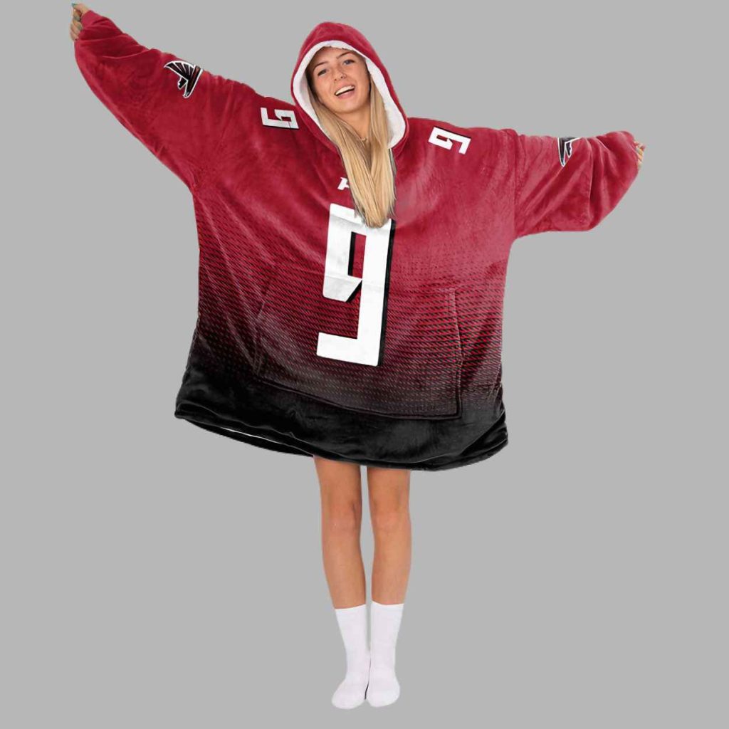 Penix Jr 9 Atlanta Football Unisex Blanket Hoodie 2