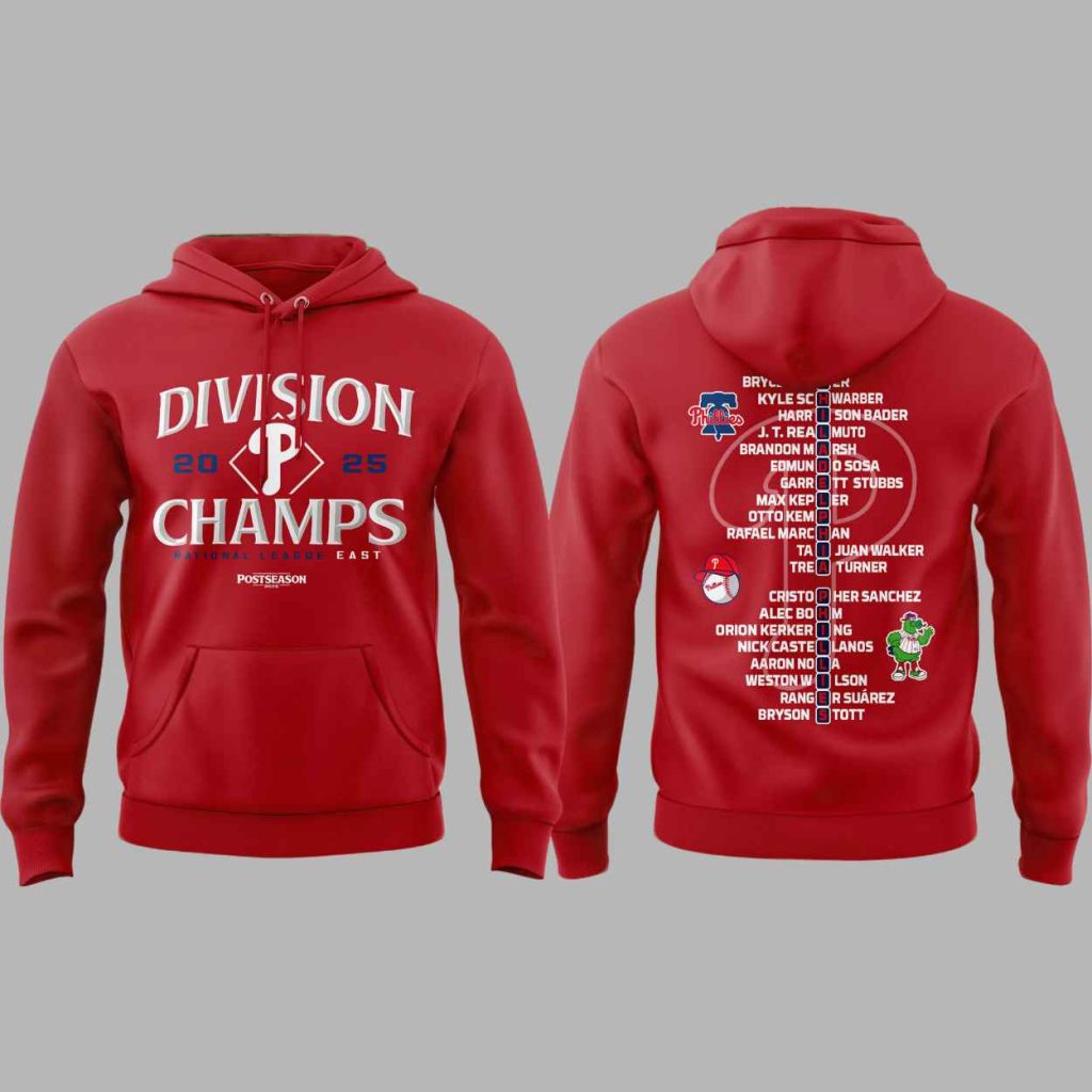 Phillies 2025 NL East Division Champions Hoodie 3 Phillies 2025 NL East Division Champions Hoodie 3