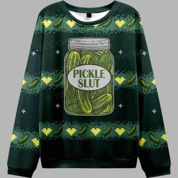 Pickle Slut Y2K Ugly Christmas Sweater 3