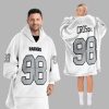 Raiders Crosby 98 Football Blanket Hoodie 2
