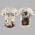 Red Sox Haunted Night Halloween Black Cat Pumpkin Jersey