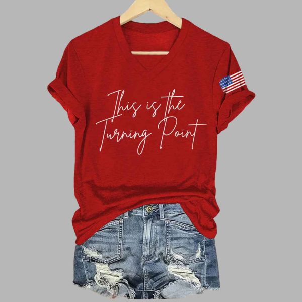 Retro Charlie Kirk This Is The Turning Point Print T Shirt 2