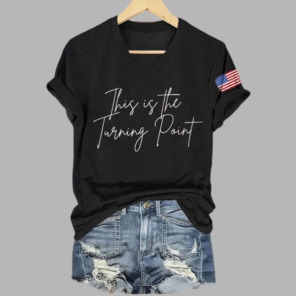 Retro Charlie Kirk This Is The Turning Point Print T Shirt 3