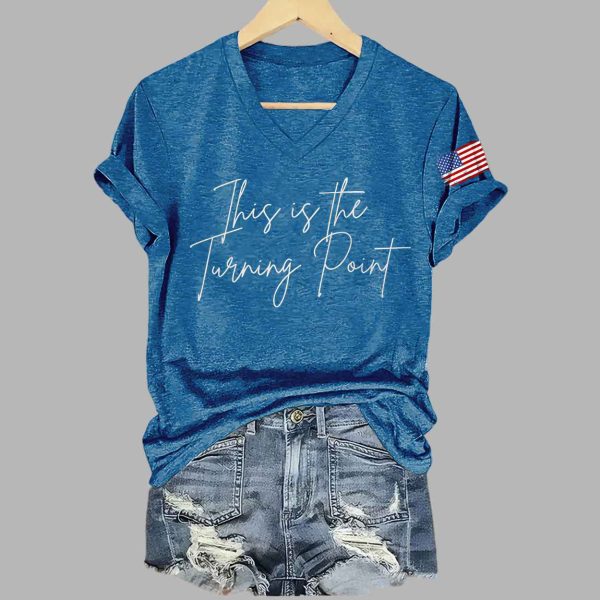 Retro Charlie Kirk This Is The Turning Point Print T Shirt 4