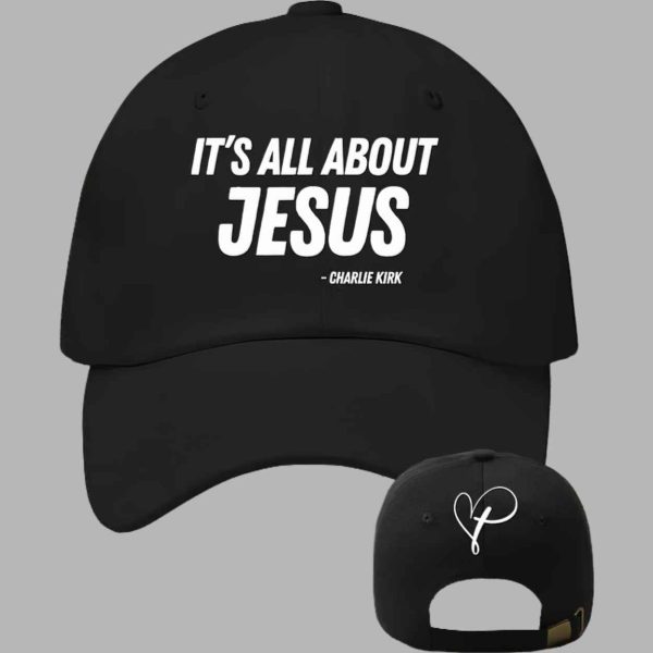 Retro Its All About Jesus Charlie Kirk Print Baseball Cap 2