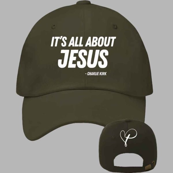 Retro Its All About Jesus Charlie Kirk Print Baseball Cap 4