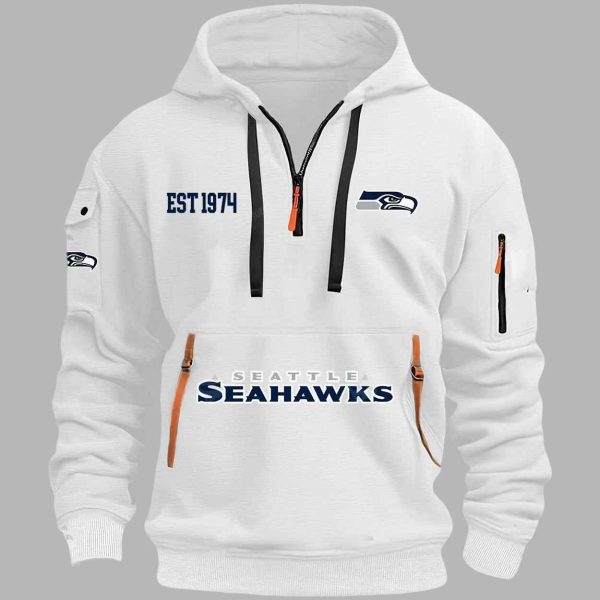 Seahawks EST 1974 Quarter Zip Hoodie 3