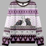 Smoking Rats Y2K Ugly Christmas Sweater