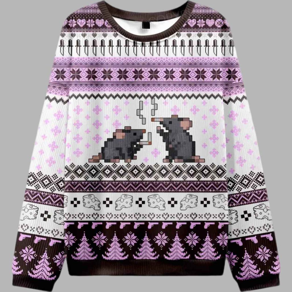 Smoking Rats Y2K Ugly Christmas Sweater 3 Smoking Rats Y2K Ugly Christmas Sweater 3