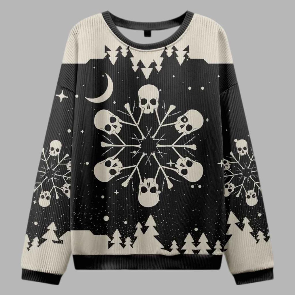 Snowflake Skull Ugly Christmas Sweater 3
