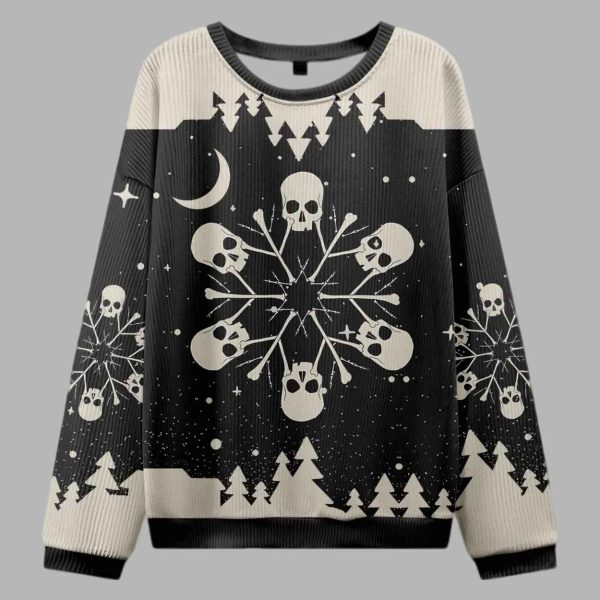 Snowflake Skull Ugly Christmas Sweater 3