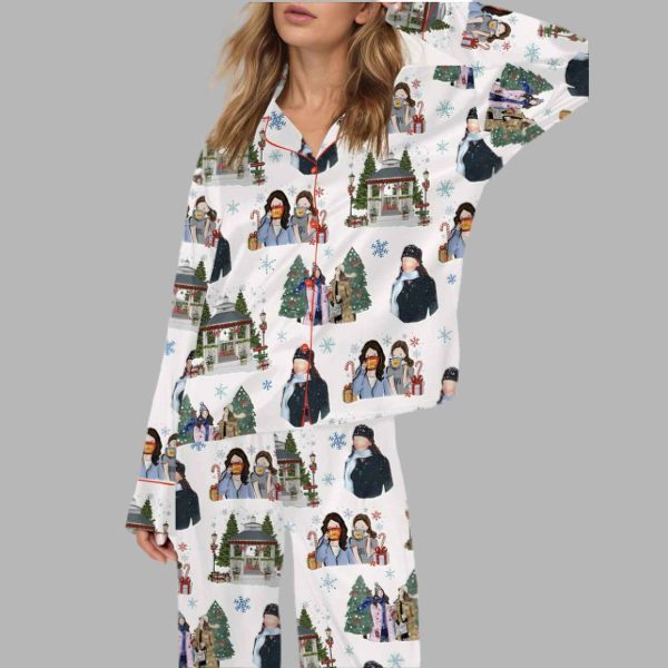 Stars Hollow Christmas Silky Satin Pajama Set 2