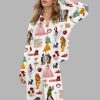 Wizard Of OZ Were Off Yellow Brick Road Silky Satin Pajama Set 4