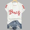 Womens Bucs Football Print V Neck T Shirt 3