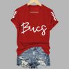 Womens Bucs Football Print V Neck T Shirt 4