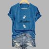 Womens Freedom Commemorative Print V Neck T shirt 3