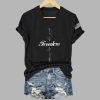 Womens Freedom Commemorative Print V Neck T shirt 4