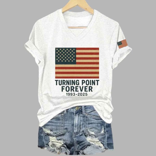 Womens Turning Point Forever 1993 2025 Hot Spot Print V Neck T Shirt 2