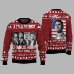 A True Patriot Charlie Kirk 1993-2025 Ugly Christmas Sweater