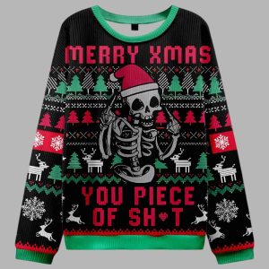 Merry Xmas You Piece Of Shit Ugly Christmas Sweater 2