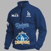 2025 Dodgers NL Champions Quarter Zip Sweatshirt 1