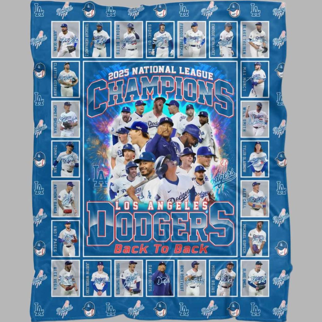 2025 Dodgers NL Champs Back to Back Blanket 3
