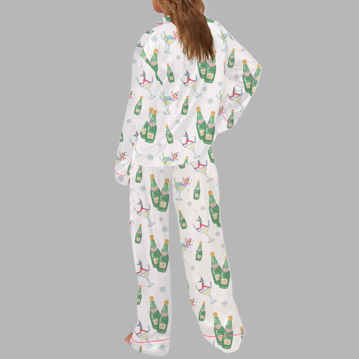 After Ski Watercolor Silky Satin Pajama Set 3 After Ski Watercolor Silky Satin Pajama Set 4