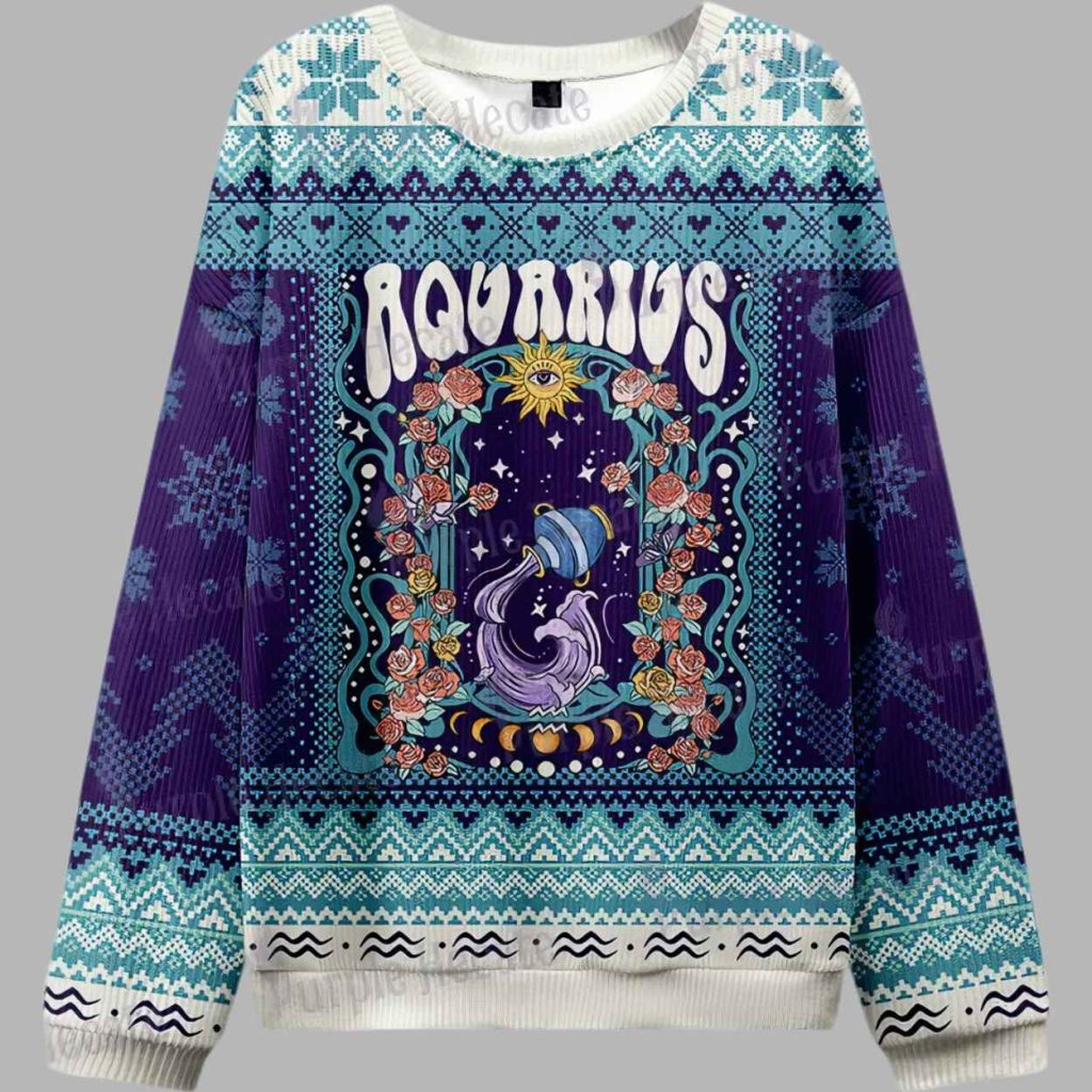 Aquarius Spirit Zodiac Ugly Christmas Sweater 2 Aquarius Spirit Zodiac Ugly Christmas Sweater 2