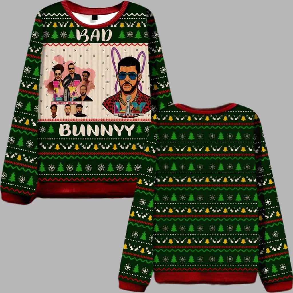 Bad Bunny Super Bowl Ugly Christmas Sweater 2