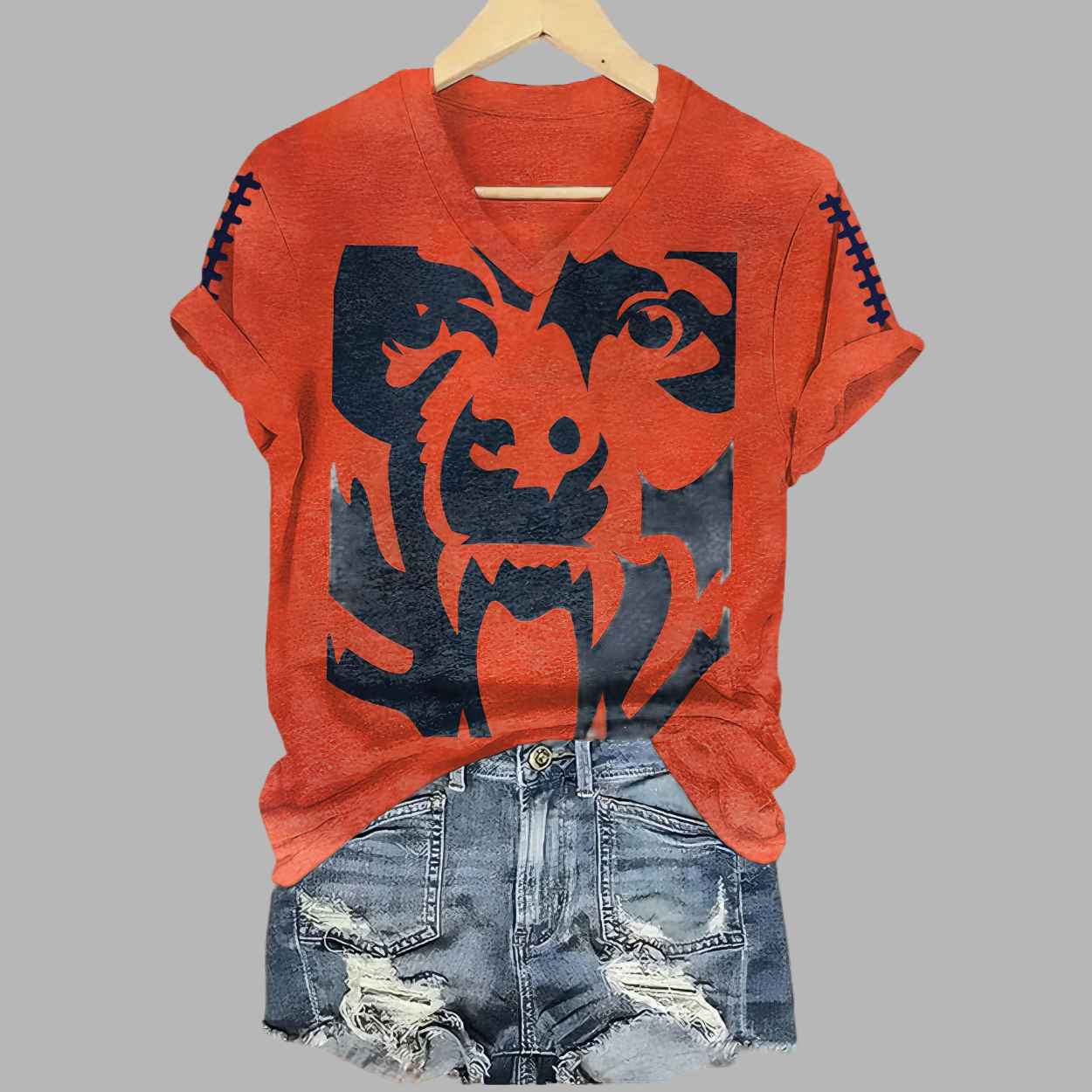 Bears Logo Women's rugby print T-shirt 2 Bears Logo Womens rugby print T shirt 3