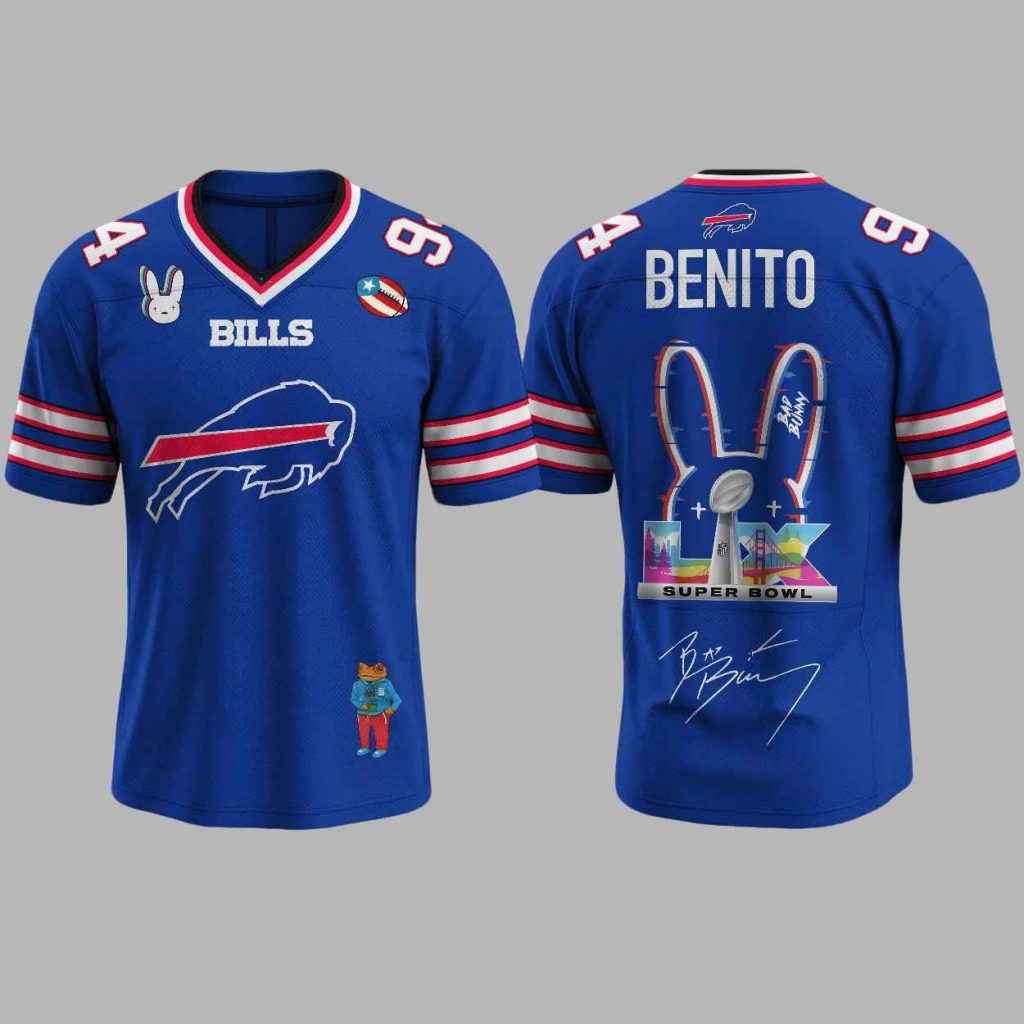 Bills Bad Bunny 2026 Halftime Show Custom Name And Number Jersey 3