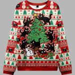 Black Cats Destroying Christmas Tree Ugly Christmas Sweater